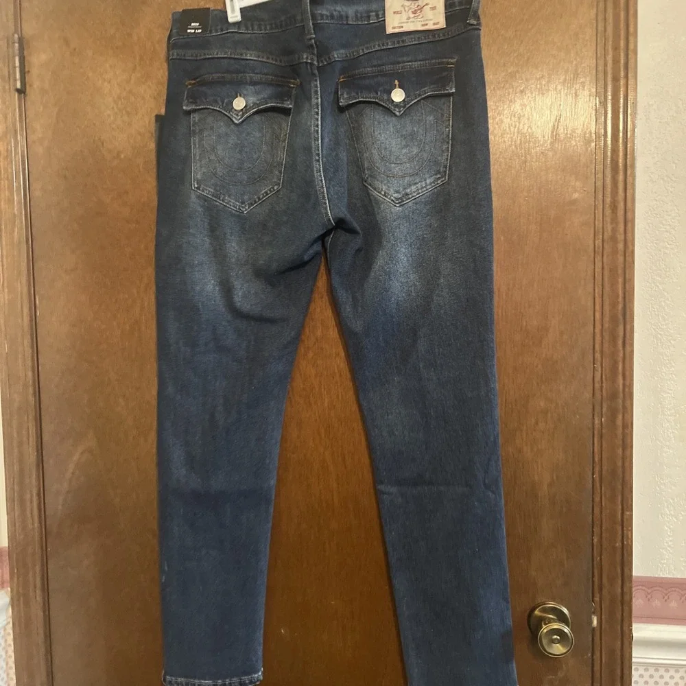 True Religion Rocco Flap Blue Jeans Skinny - Dark‎ Shivering Wash 38x32
